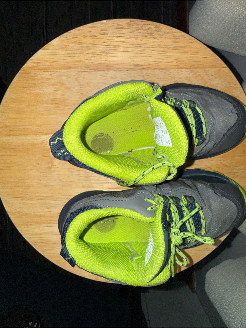 Merrell Kids Trail Sneakers in Gray & Neon Green - Picture 4 of 5